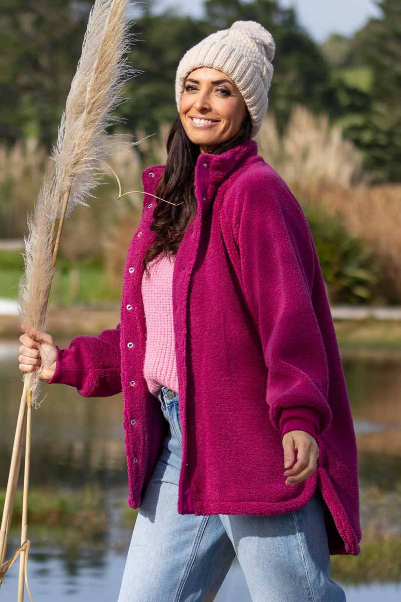 Buy Frankie Sherpa Jacket Berry by Charlo online Augustine