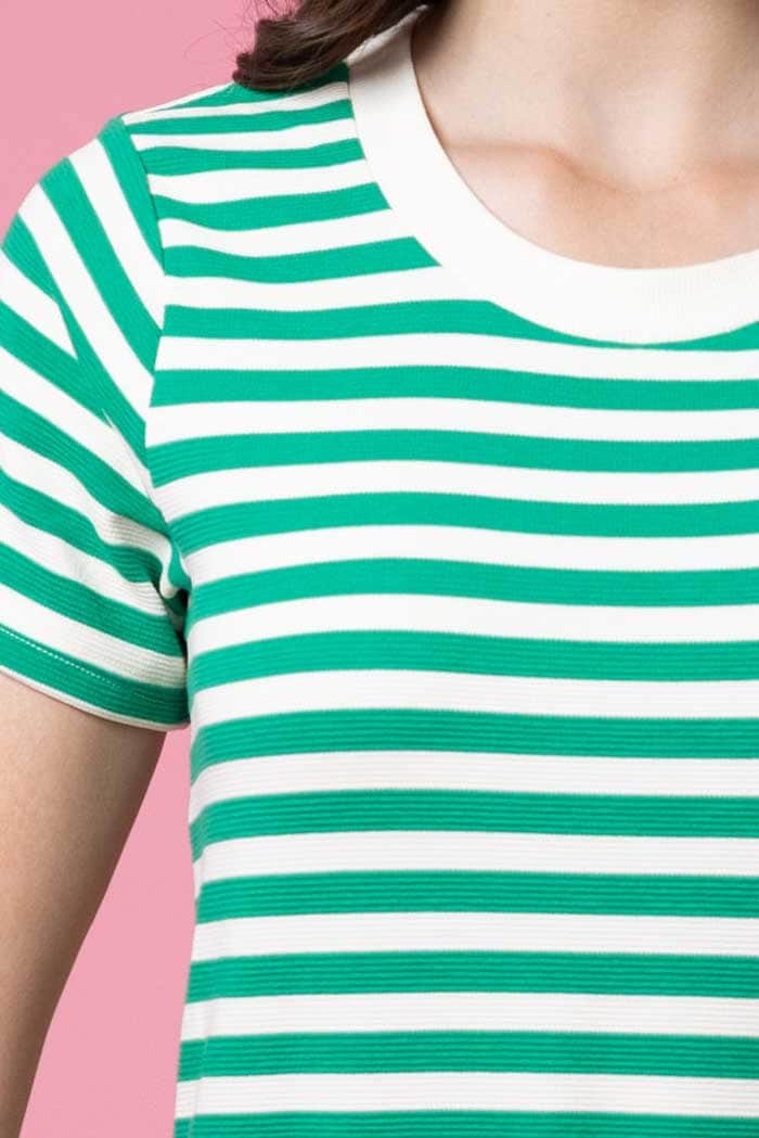 Frankie Dress Green Stripe