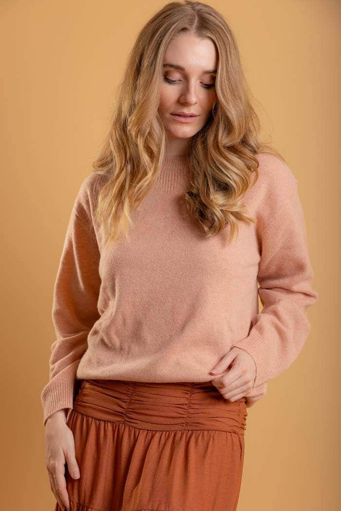 peach merino wool sweater