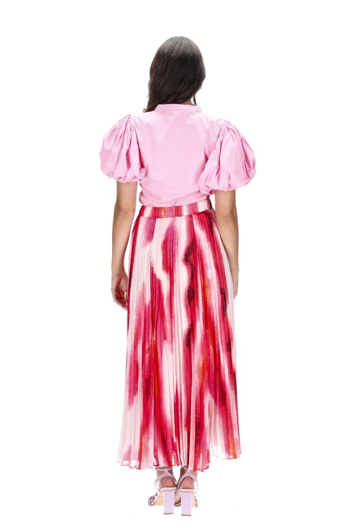 Gina Maxi Skirt Pleated Pink