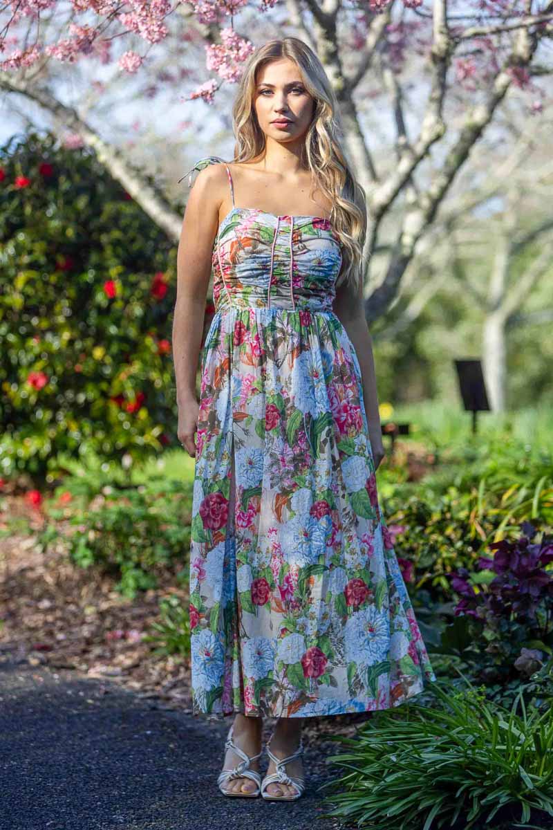 blue floral maxi dress plus size