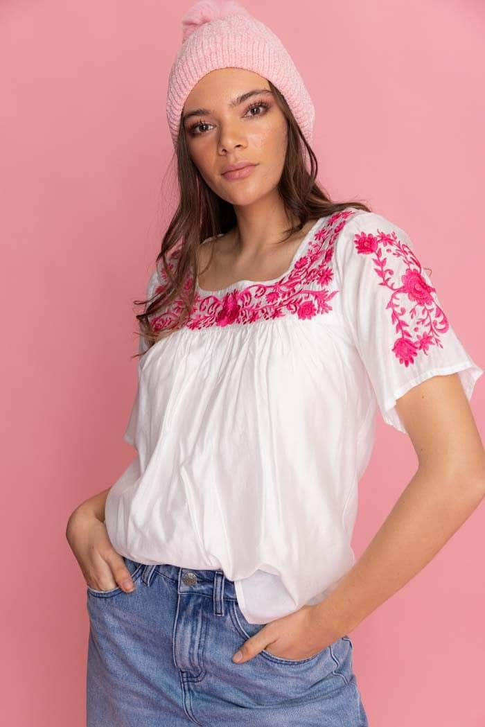 Hope Embroidered Top