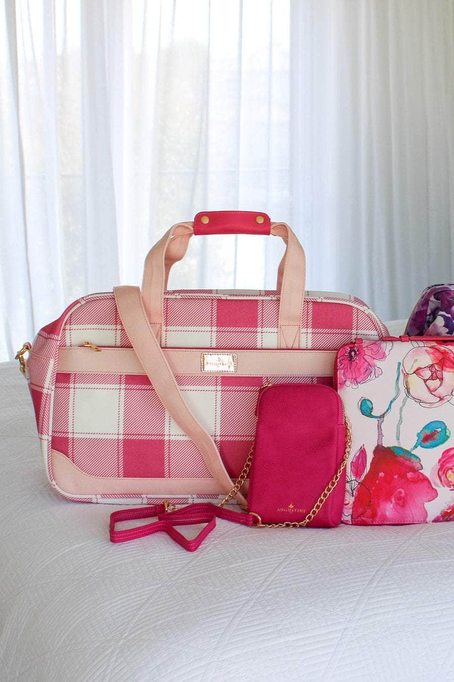 Pink overnight bags hotsell