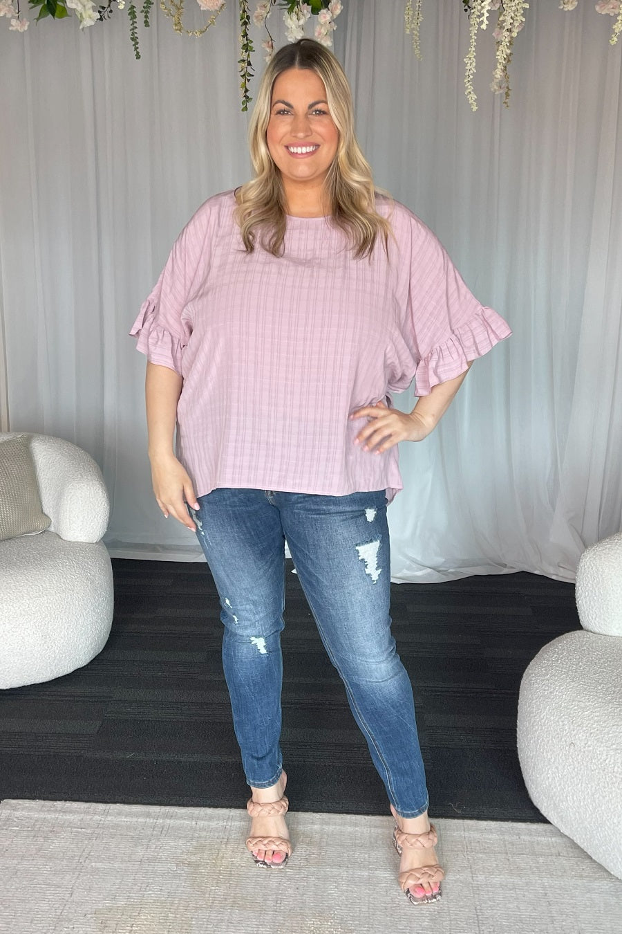 plus size blush top