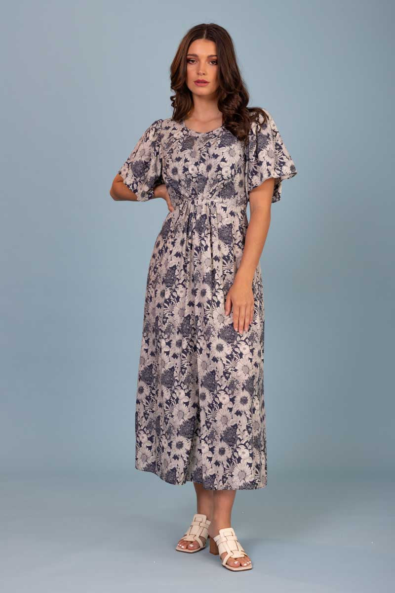 navy floral maxi dress