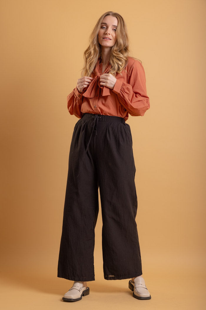 black cotton pants trousers