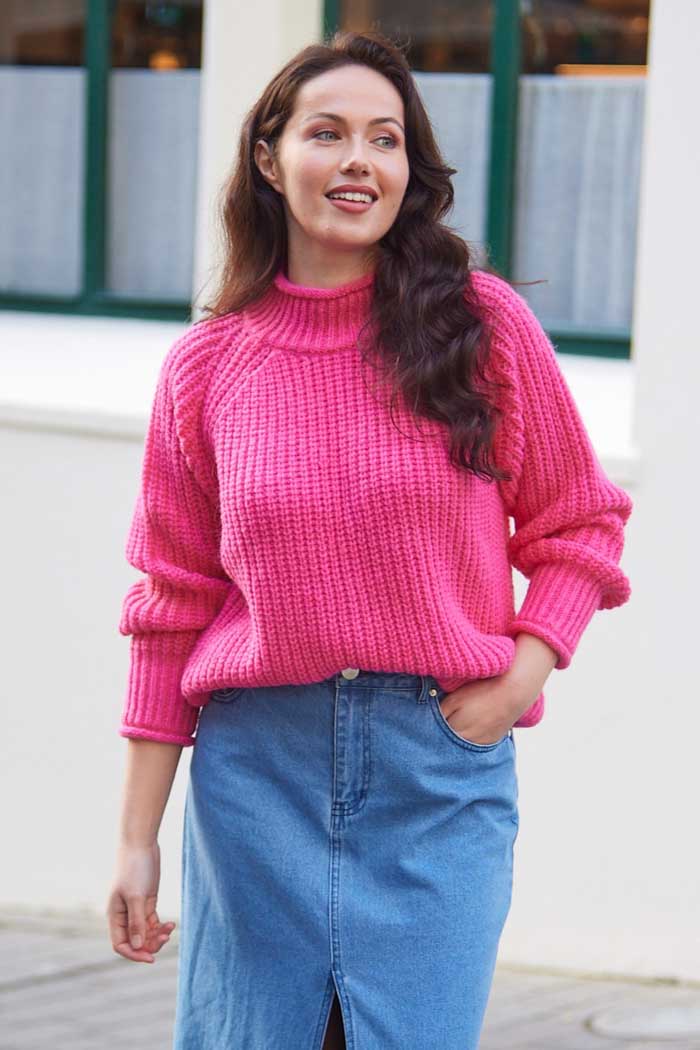 pink knitted sweater