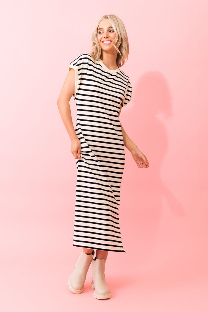 white striped tshirt dress