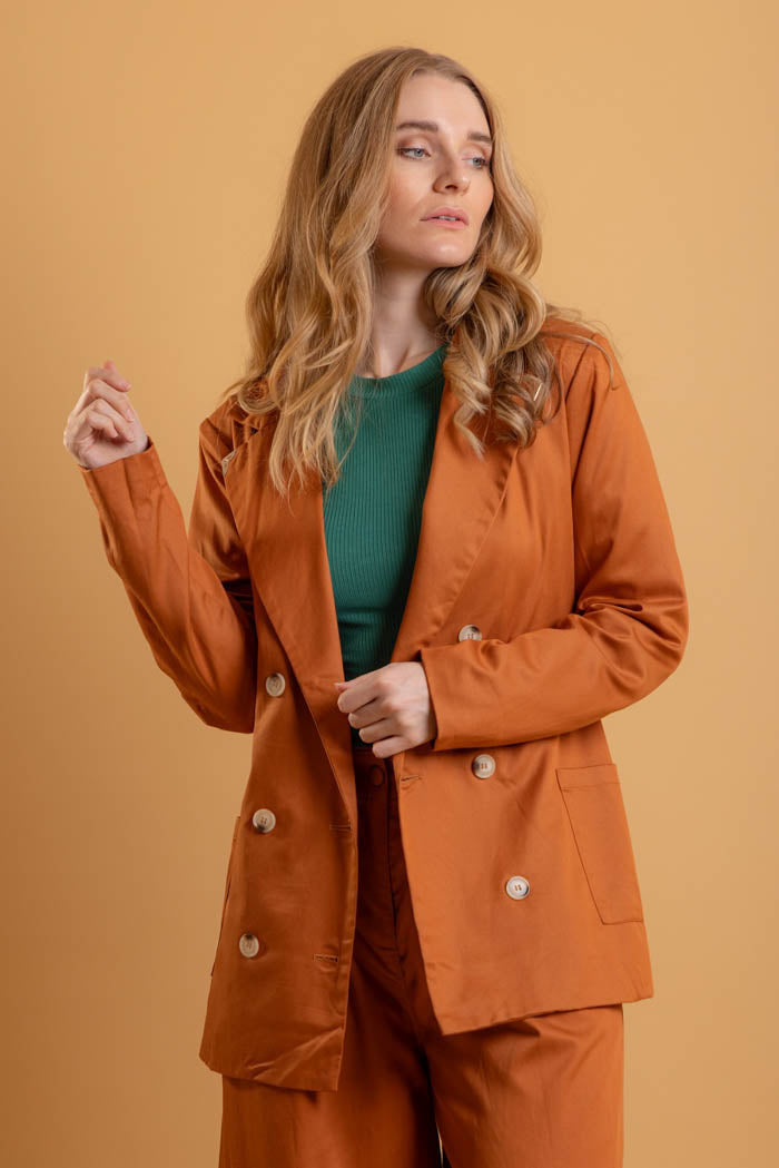 rust suit jacket blazer