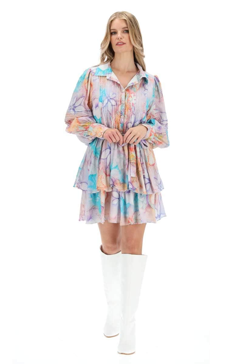 Larissa Mini Shirt Dress Pastel