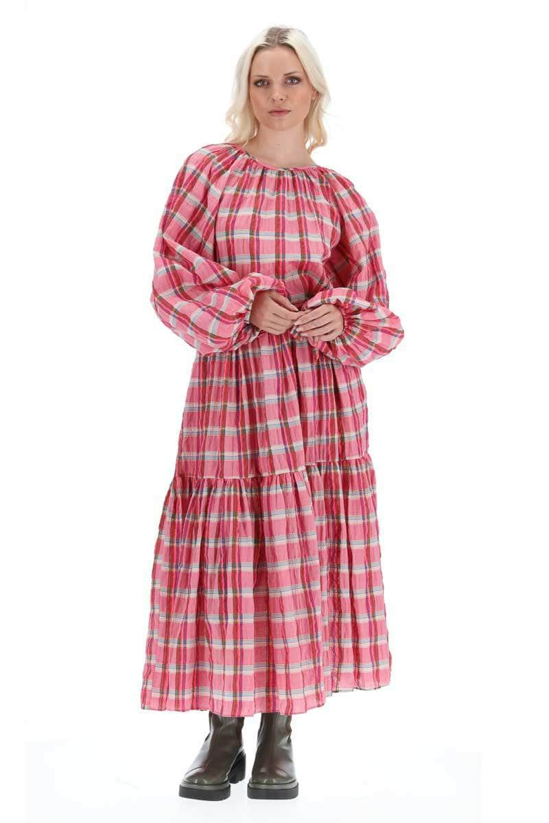 Leia Maxi Dress Rose Check