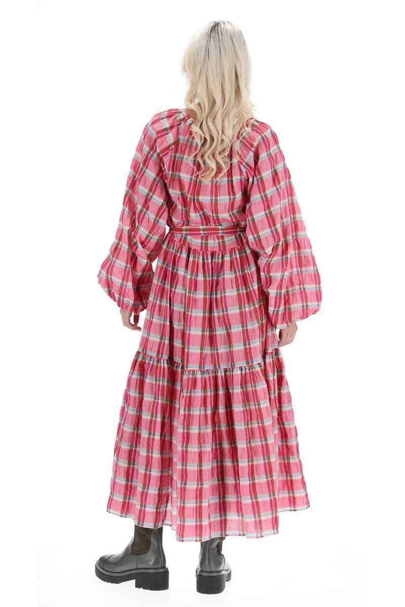 Leia Maxi Dress Rose Check