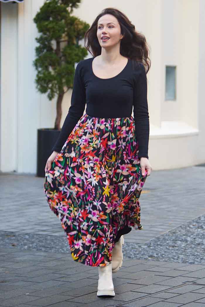 Lily Maxi Dress Black Print