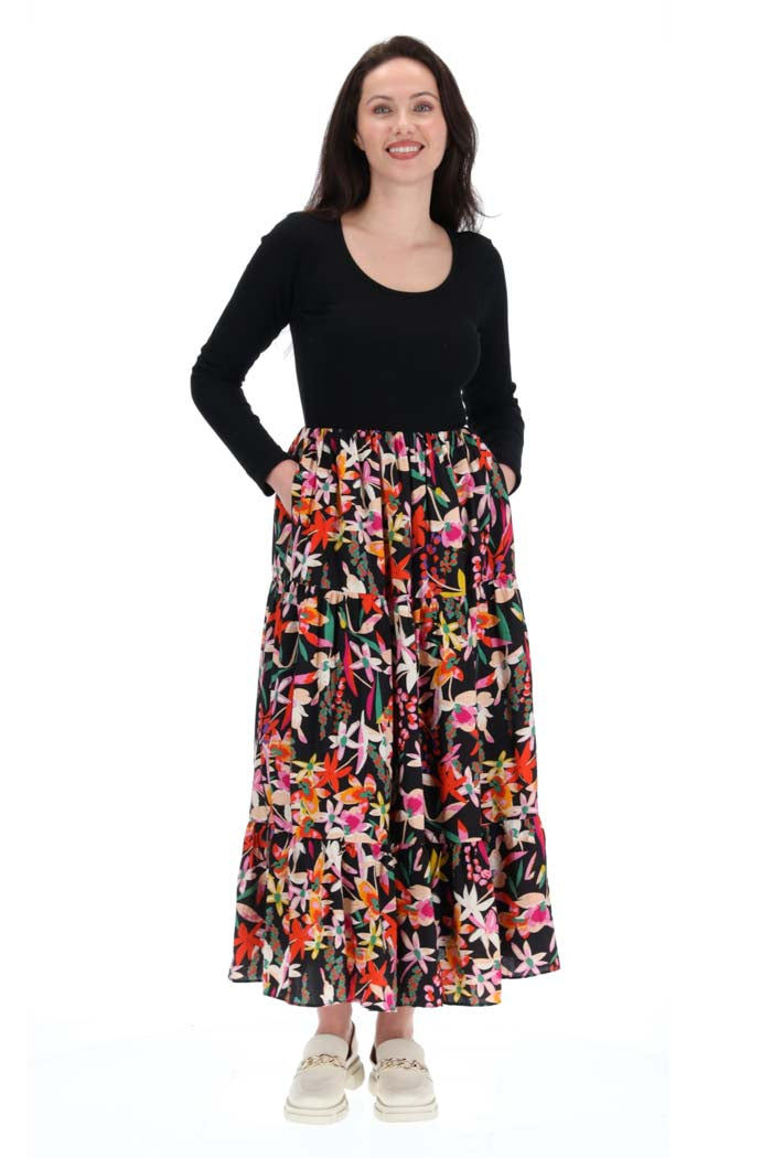 Lily Maxi Dress Black Print