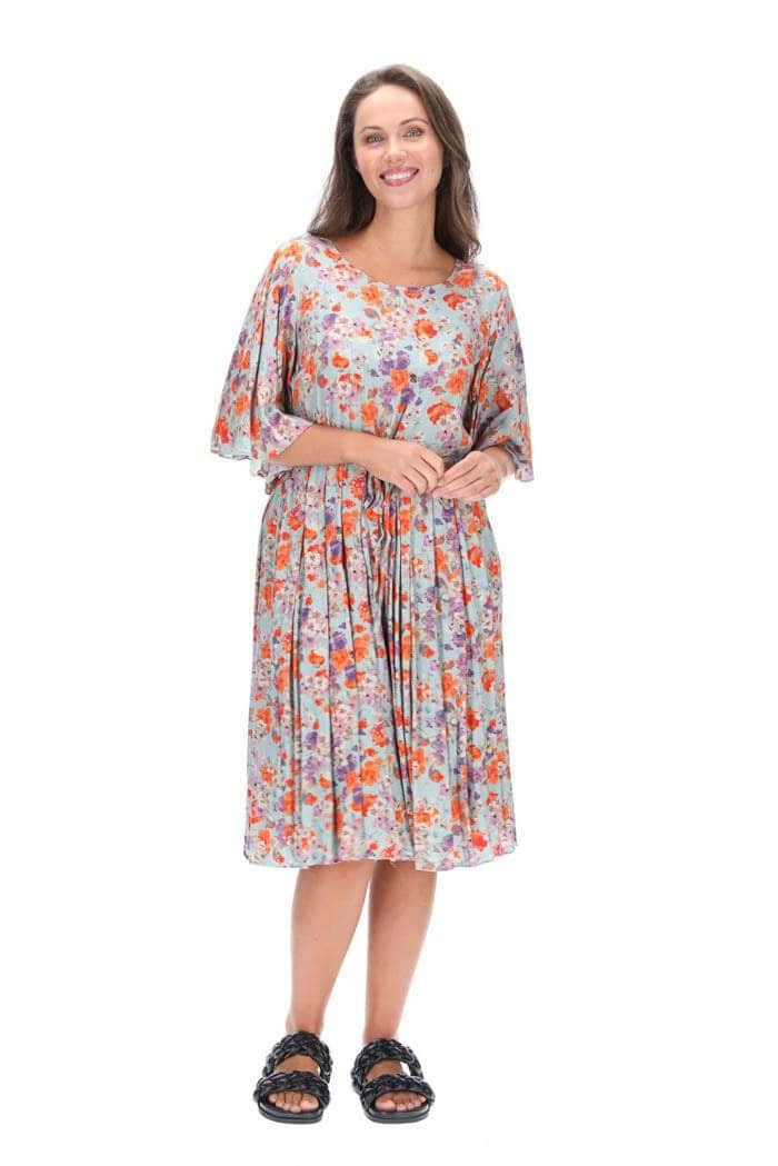 Louise Midi Dress Blue Viscose Floral