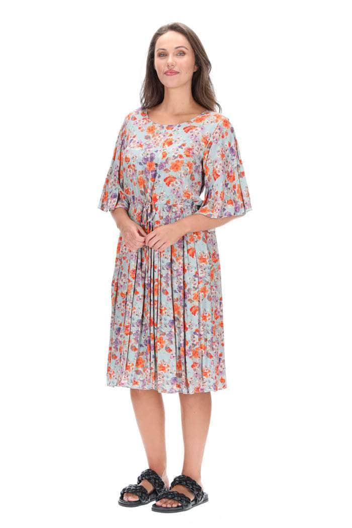 Louise Midi Dress Blue Viscose Floral