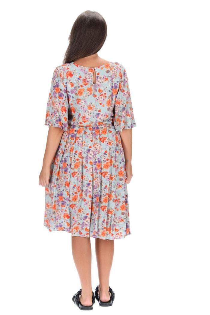 Louise Midi Dress Blue Viscose Floral