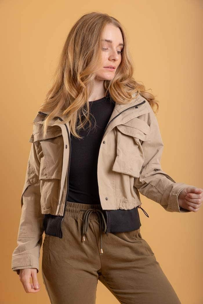 beige cargo jacket