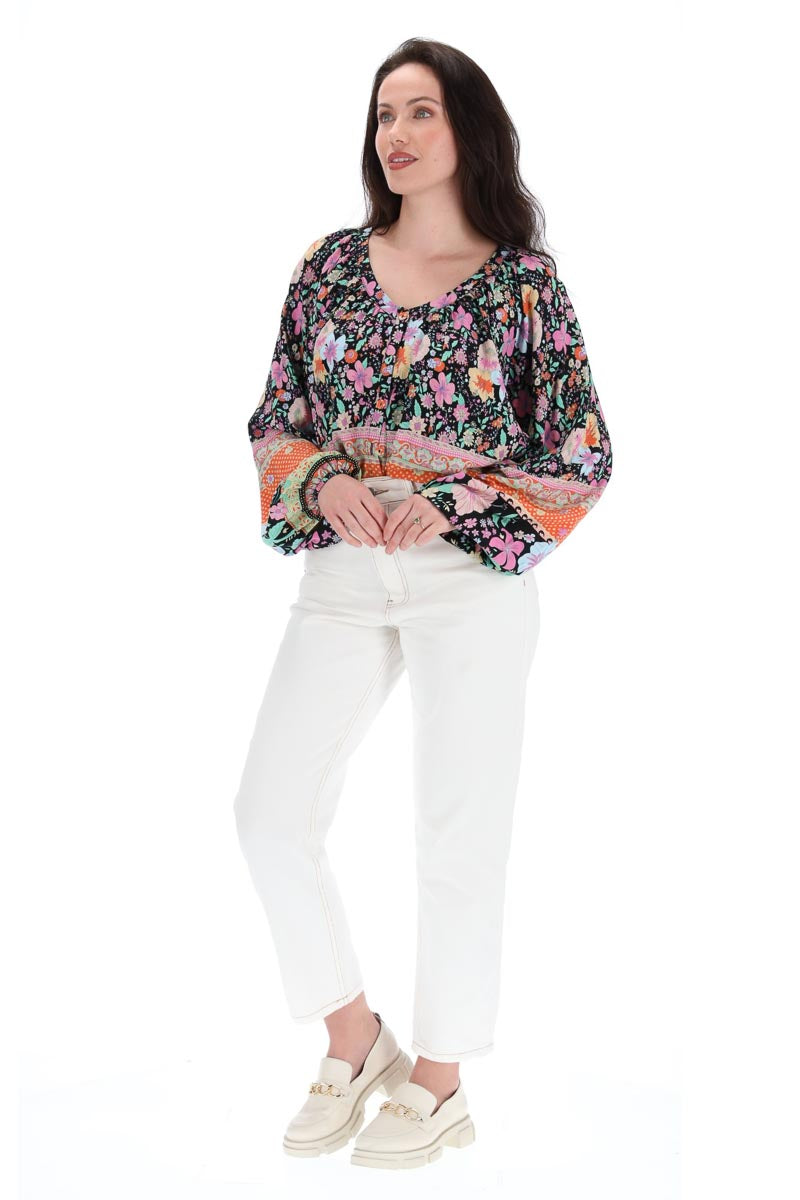 Madeline Blouse Pastel Floral