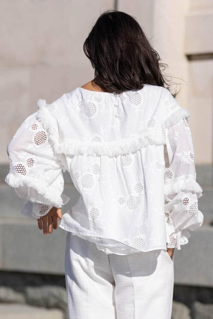 Maldives Embroidered Blouse White