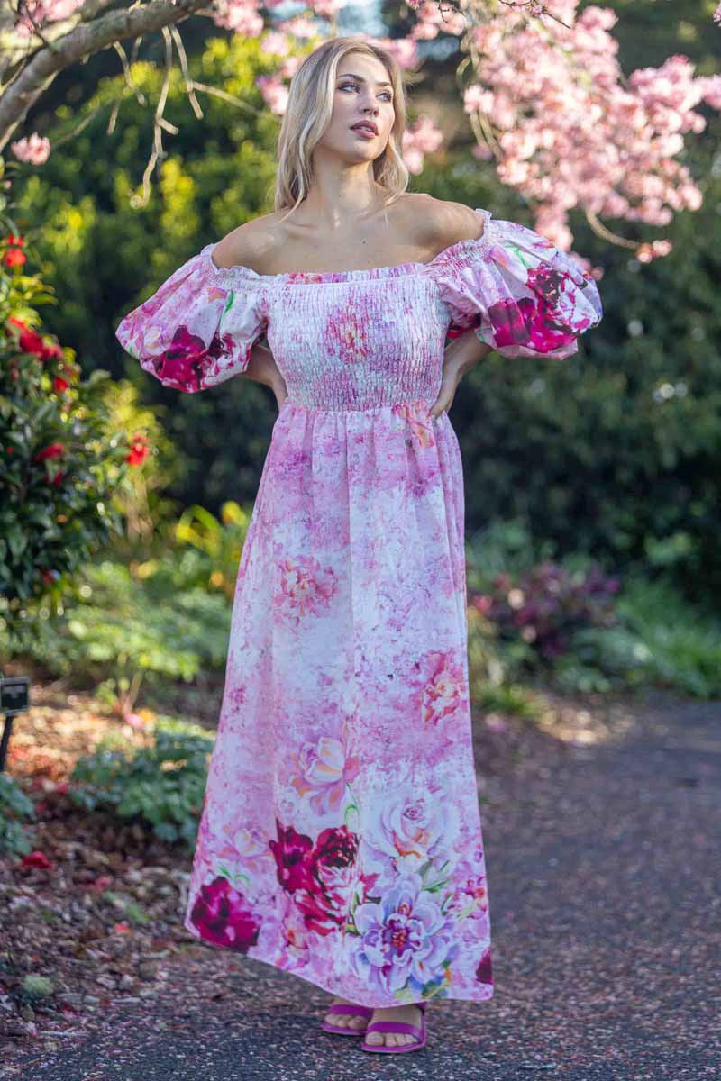 pink off shoulder dress plus size