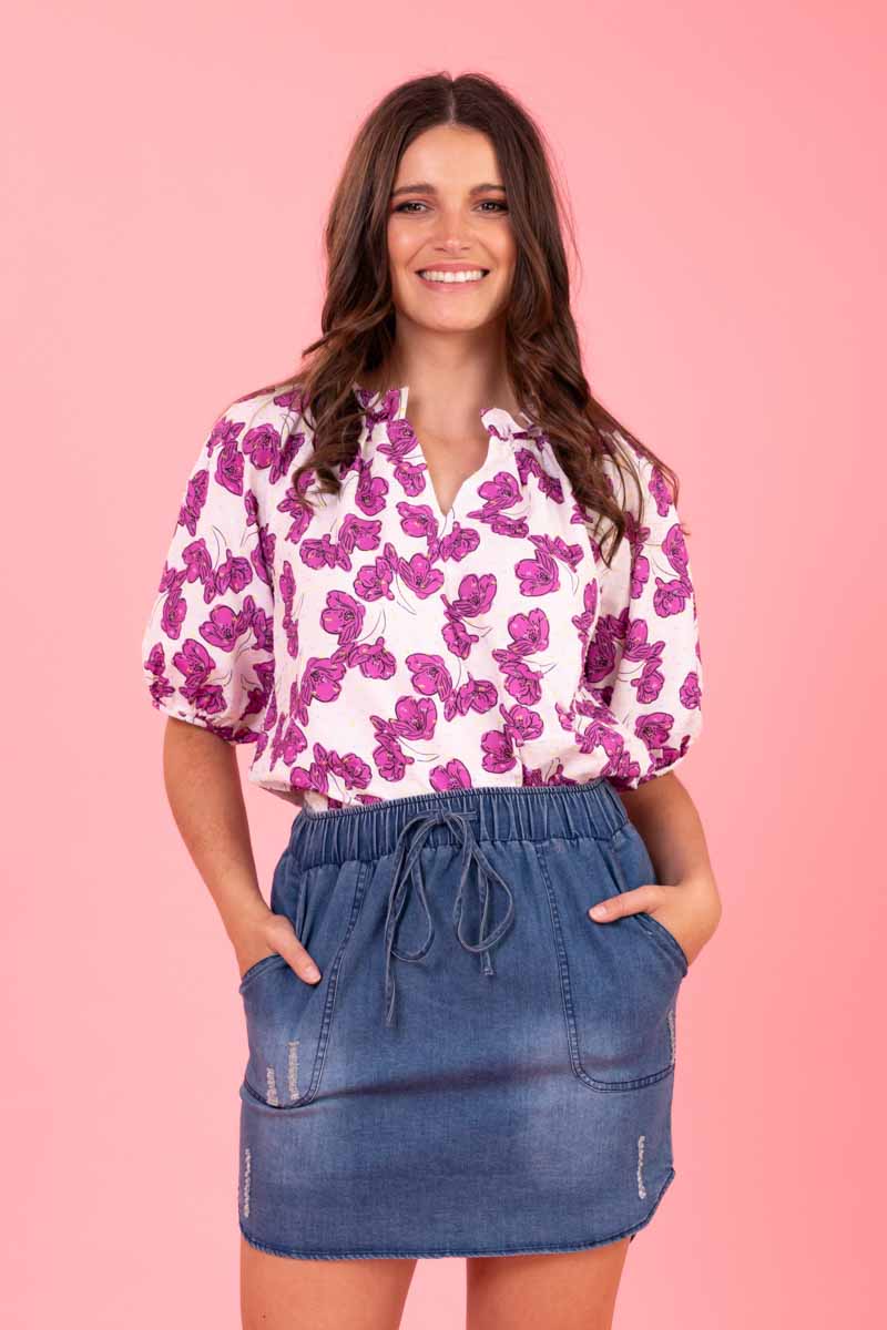 pink floral top plus size