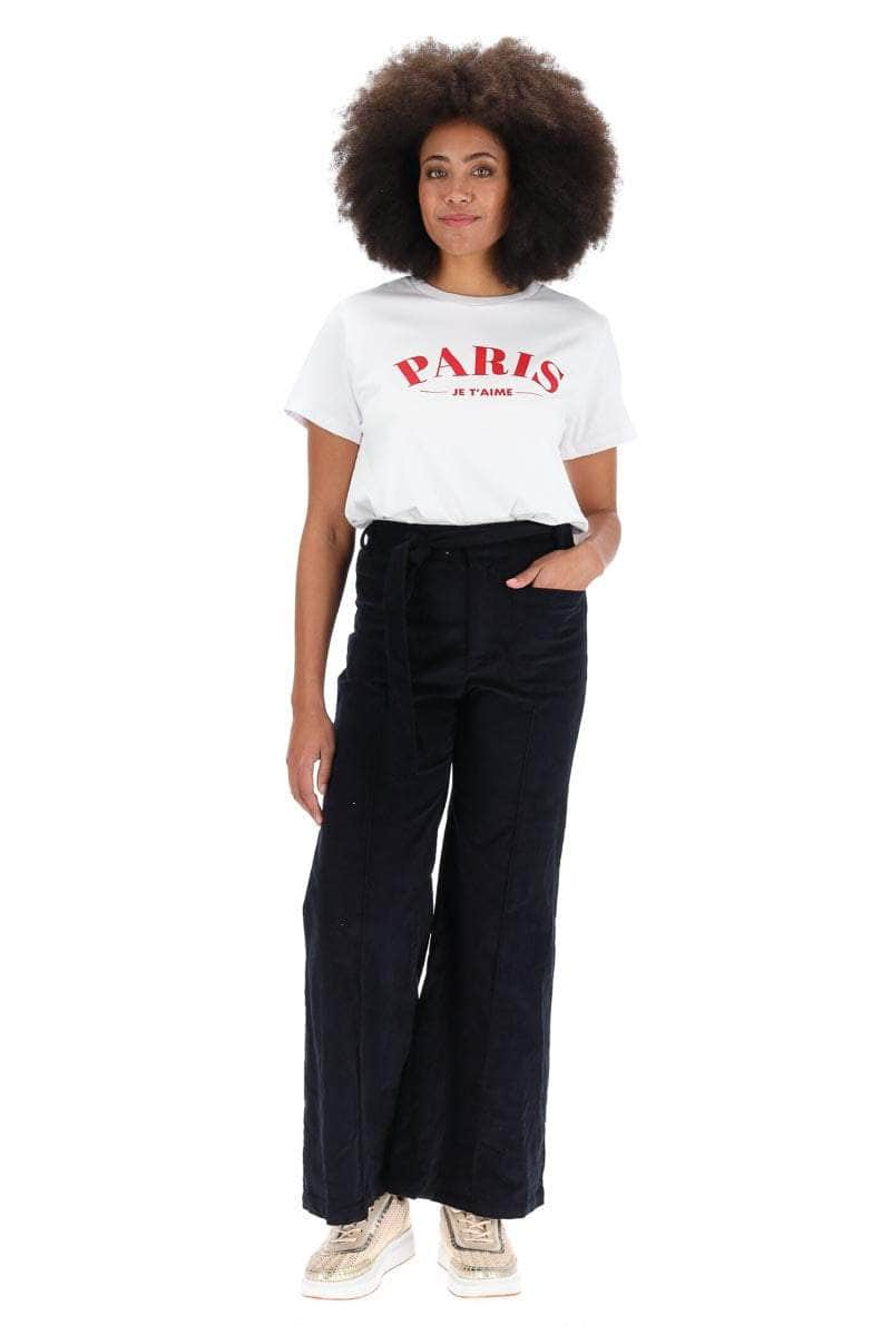 Mila Cord Cotton Pant Navy