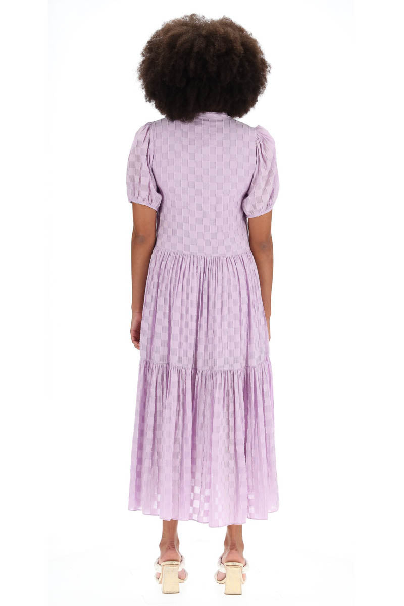 Mila Midi Dress Lilac Check