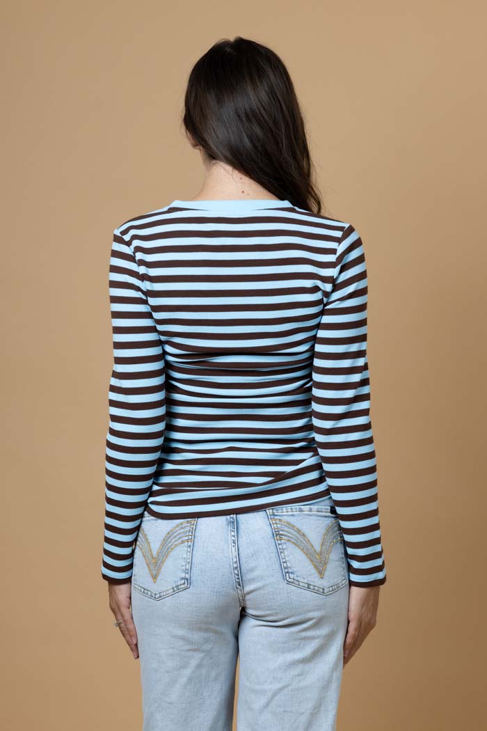 Opal Top Blue Brown Stripe