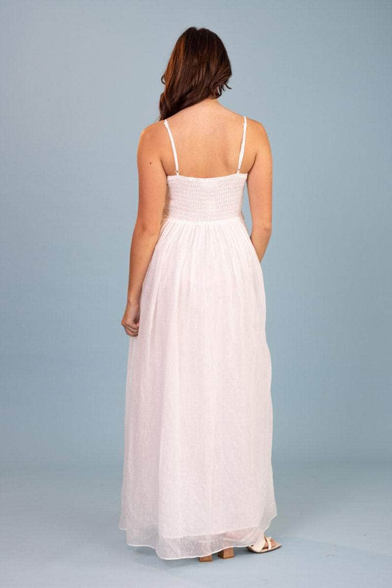 Oyster Maxi Dress White