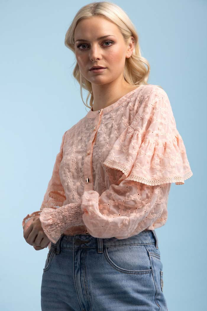 Penny Shirt Blush Embroidery