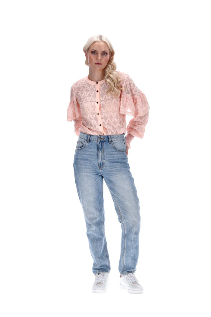 Penny Shirt Blush Embroidery