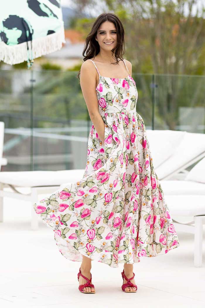 white floral maxi dress plus size