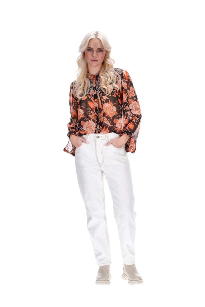 Penny Shirt Orange Floral