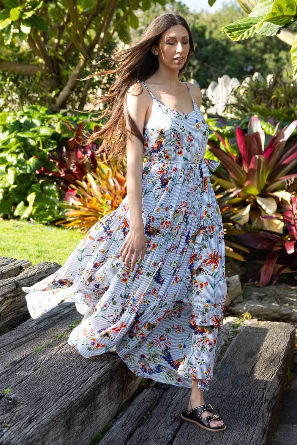 Buy Remmie Maxi Dress Stripe Floral by Charlo online Augustine