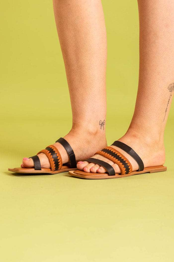 brown cut-out sandal