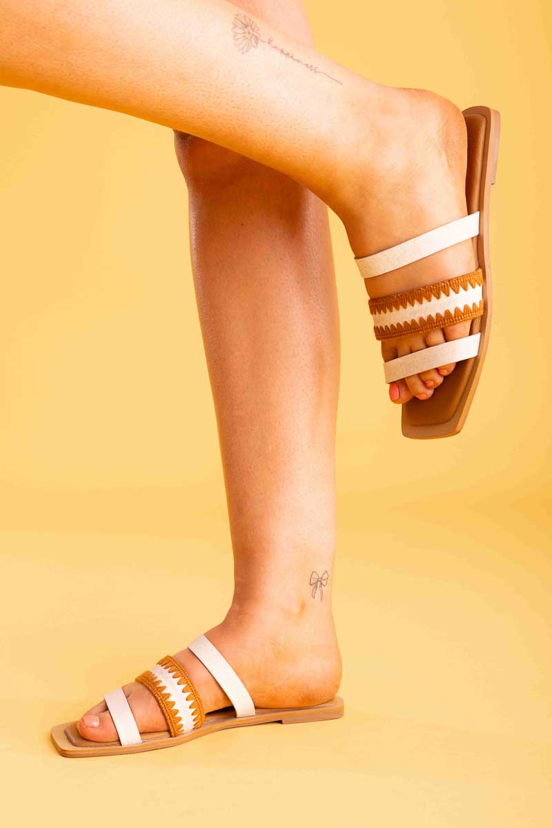 white strappy sandal