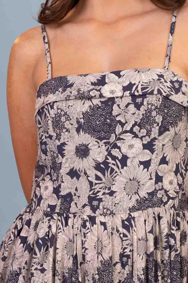 Rita Dress Sunflower Navy