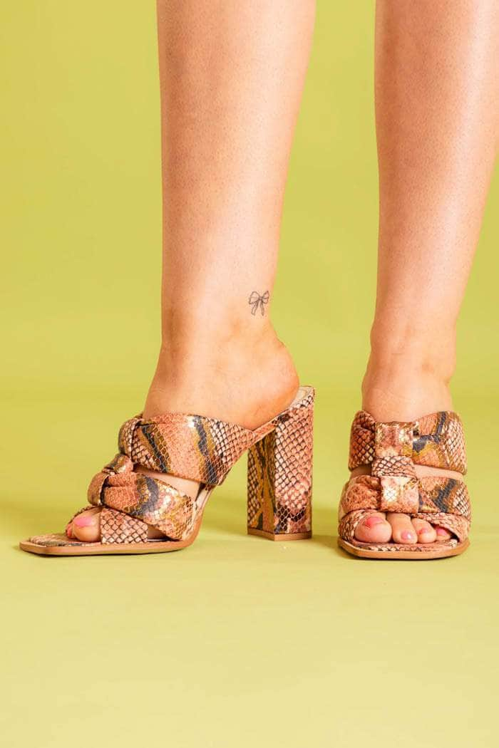 Rochelle Heel Peach Snake