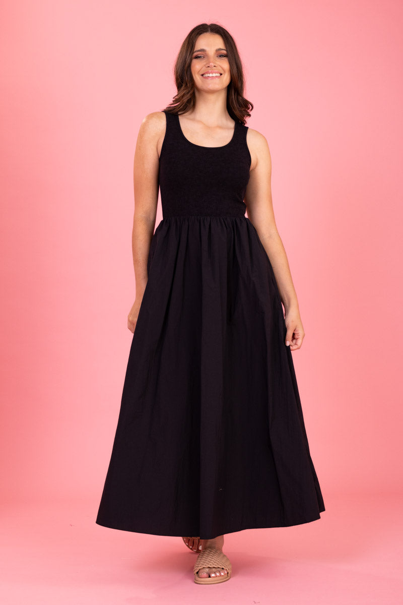 black midi maxi dress plus size