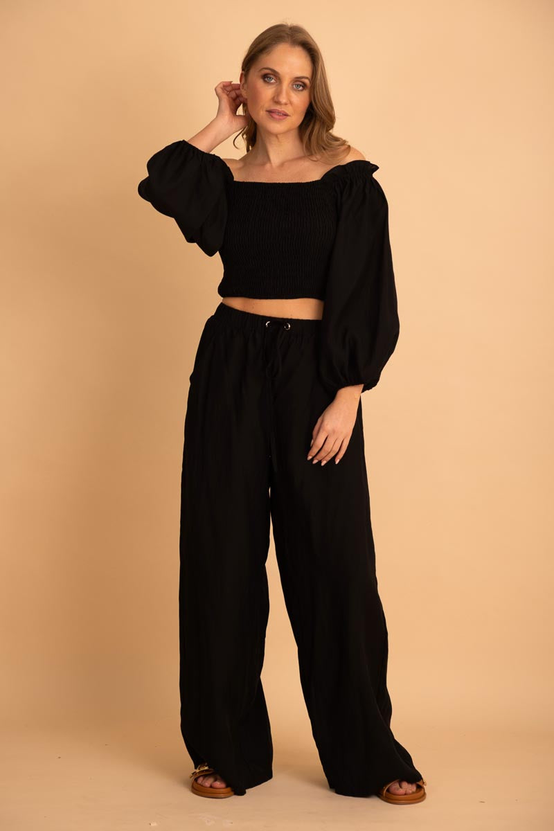 black wide leg pant