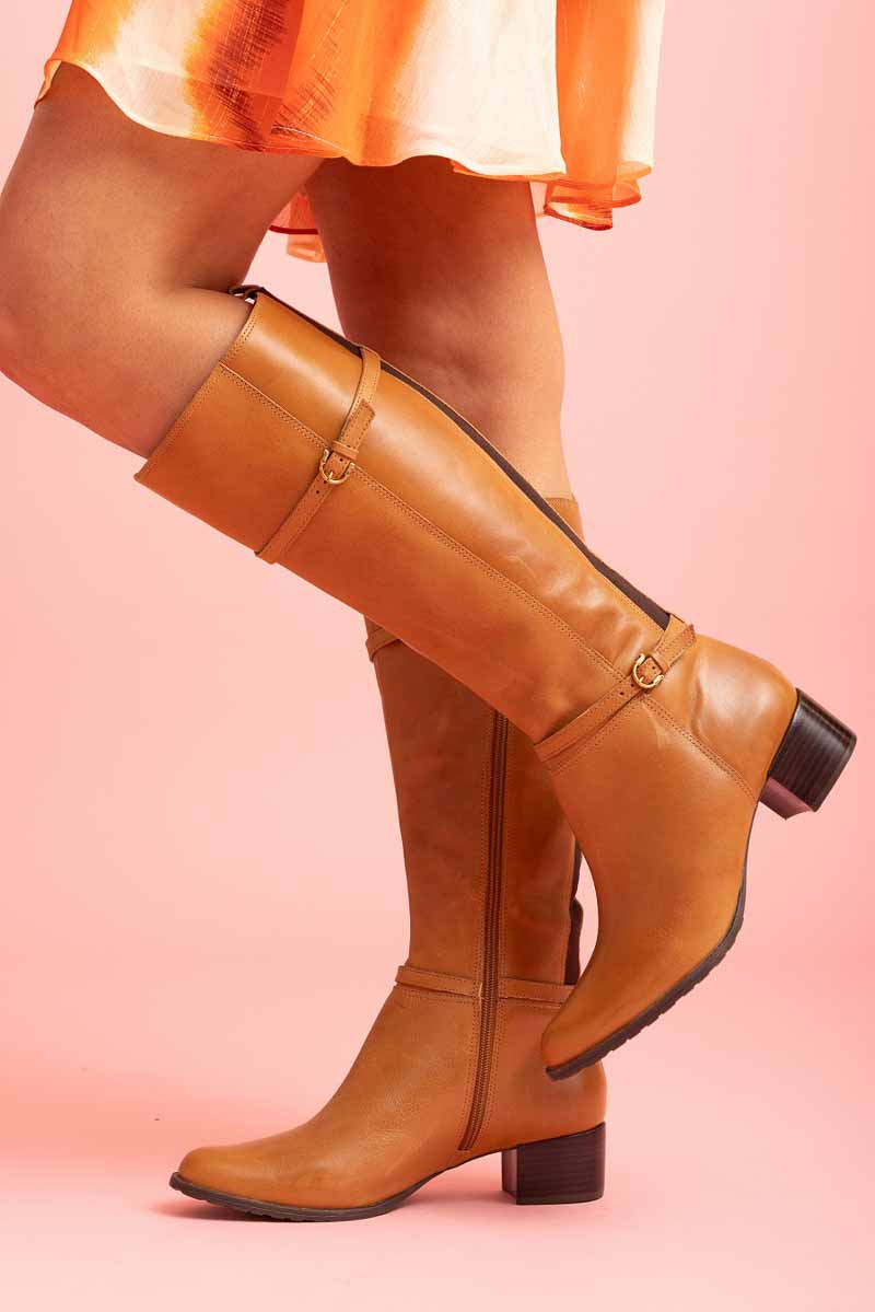 brown high boot