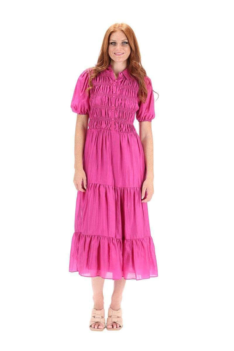 Steph Midi Shirt Dress Pink