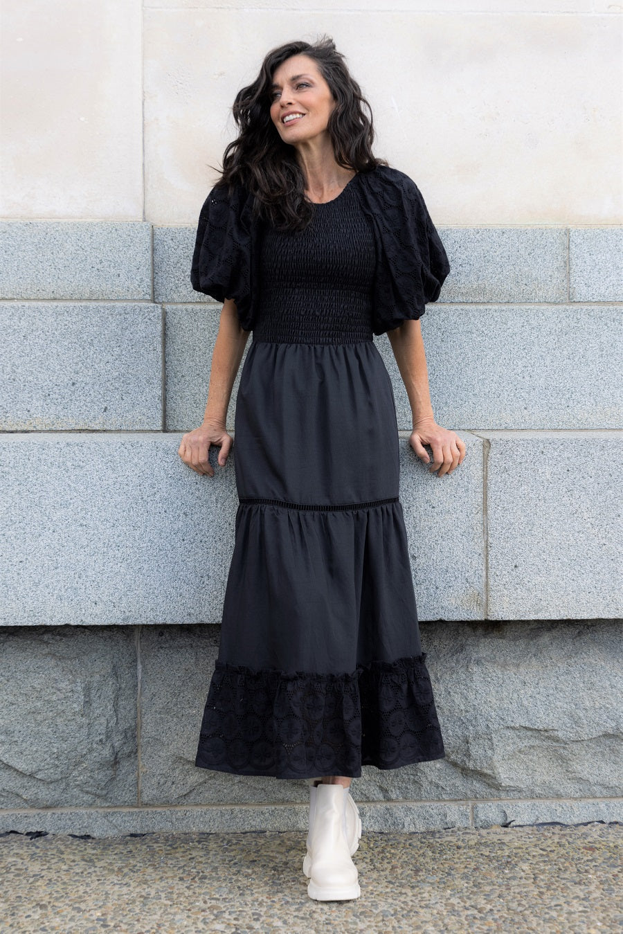 black maxi dress