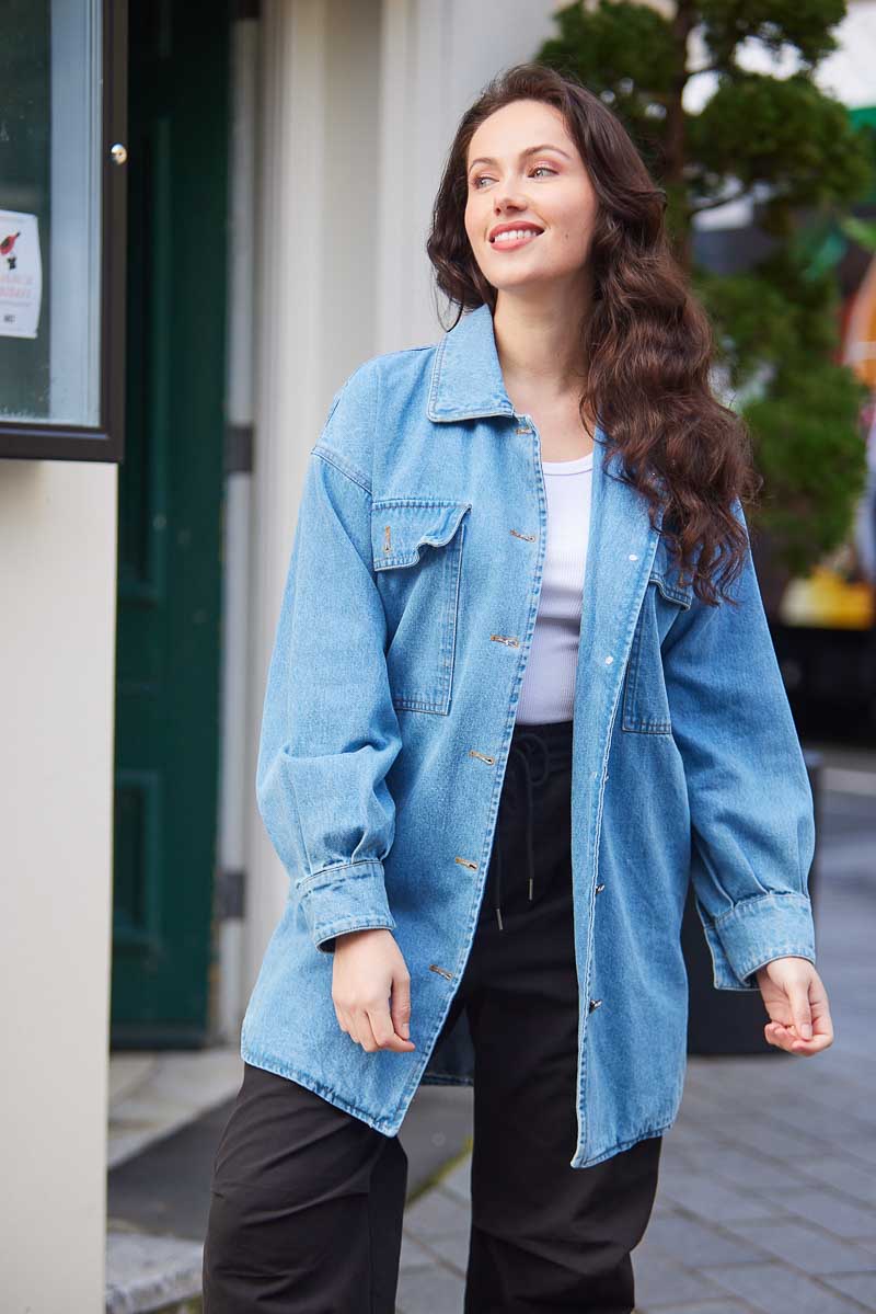 blue denim oversized jacket