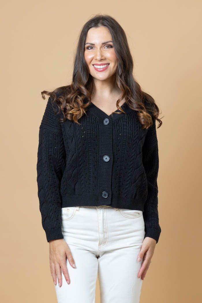 black cardigan cropped