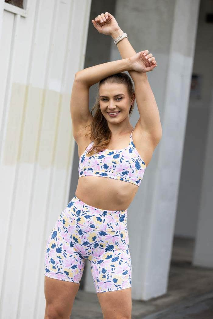 pink floral bra top activewear