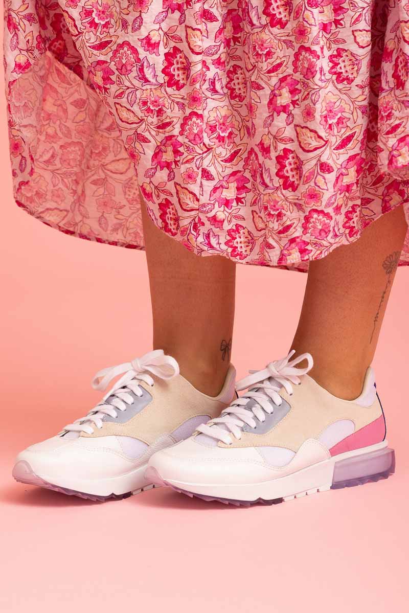 white pink beige purple sneaker