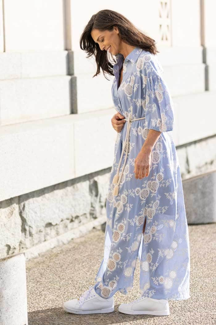 Whitehaven Embroidered Shirt Dress Blue