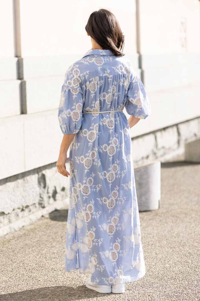 Whitehaven Embroidered Shirt Dress Blue